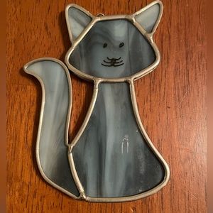 Stained glass cat ornament